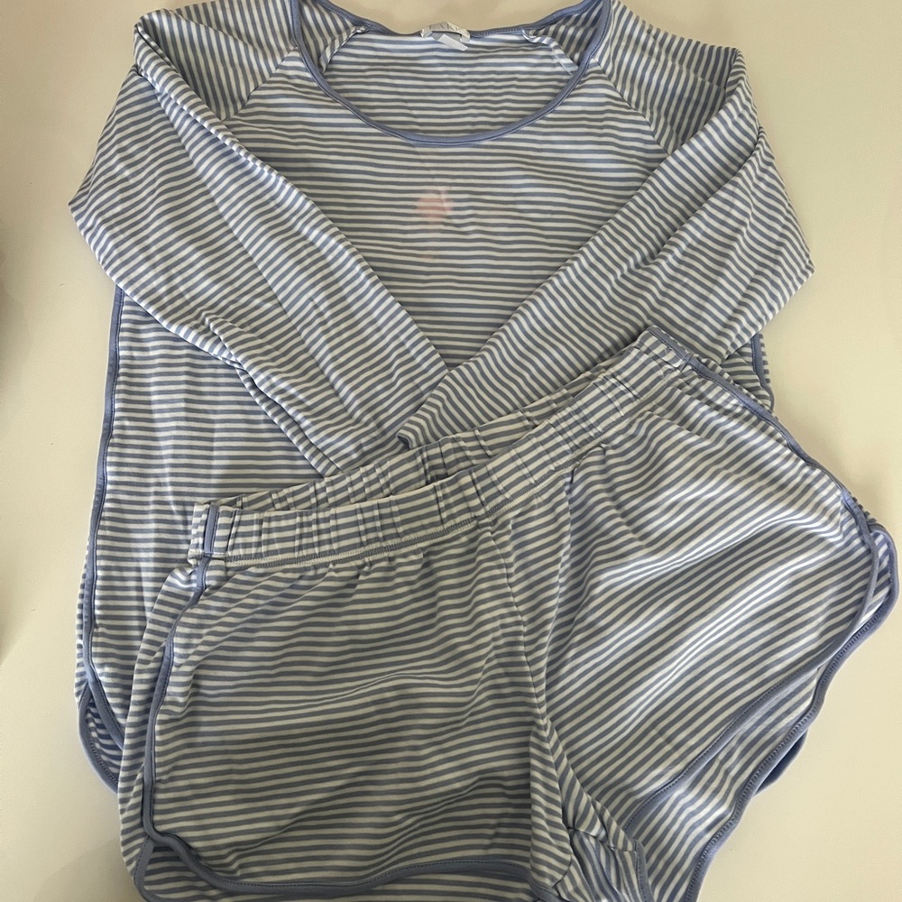 LAKE Blue and White Pajama Set